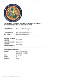 FL - Consumer Collection Agency License_2025